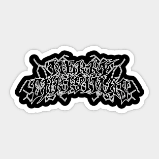 Black Metal Christmas Typograph Outline Sticker